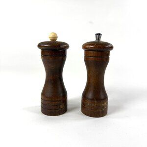 Marlux Wooden Salt And Pepper Spice Grinders 5.5" Tall Vintage